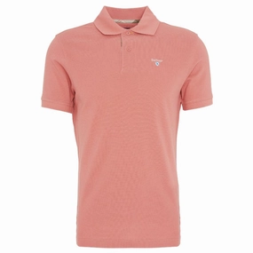 Biggest Savings Now Barbour Tartan Pique Mens Polo Shirt - Pink Clay