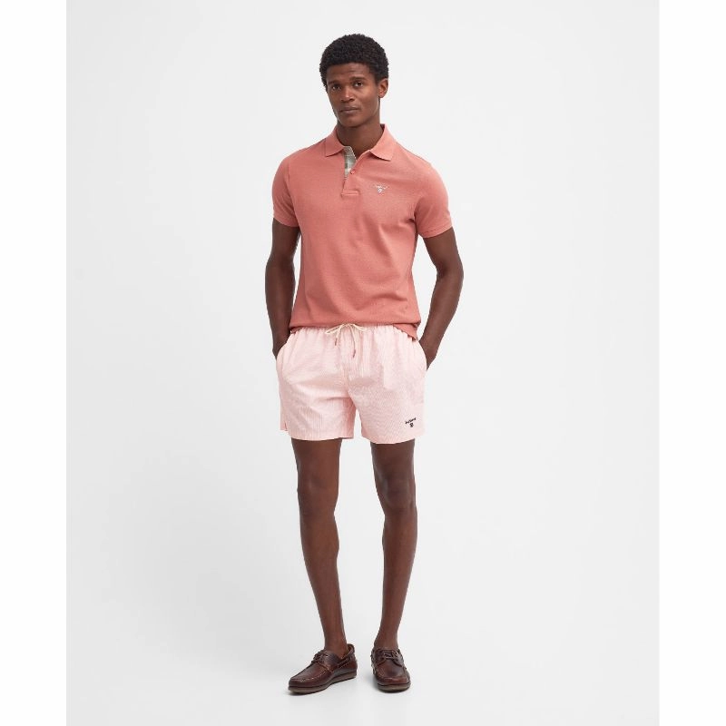 Perfect Gift Offer Flash Discount Today Barbour Tartan Pique Mens Polo Shirt - Pink Clay