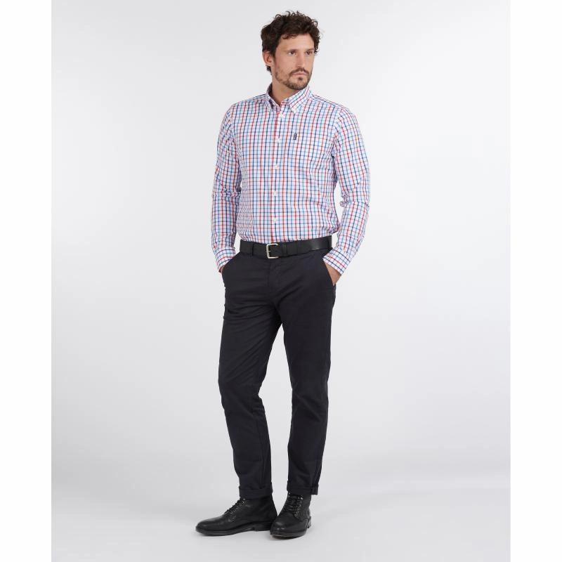 Barbour Tattersall 15 Mens Tailored Fit Shirt - Red Save Today Event