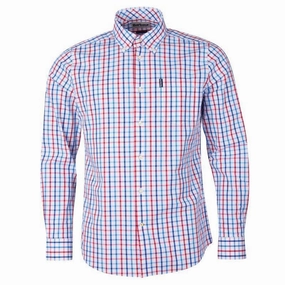 Barbour Tattersall 15 Mens Tailored Fit Shirt - Red Best Price Today Save Big Online