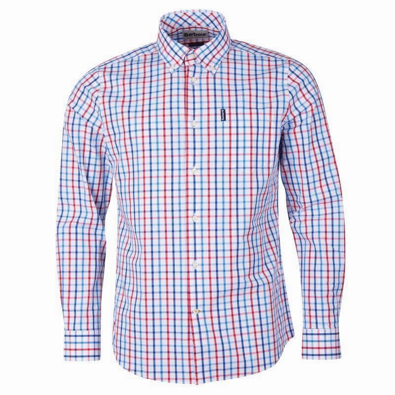 Barbour Tattersall 15 Mens Tailored Fit Shirt - Red Best Price Today Save Big Online