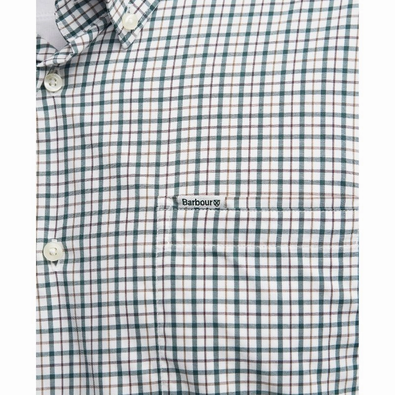 Barbour Teesdale Performance Mens Shirt - Green Limited Offer Alert Instant Discount