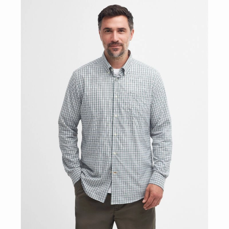 Big Sale Today Flash Offer Today Barbour Teesdale Performance Mens Shirt - Green