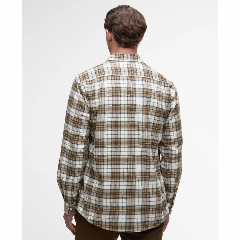Hot Offer Event Barbour Telfield Regular Mens Checked Shirt - Stone