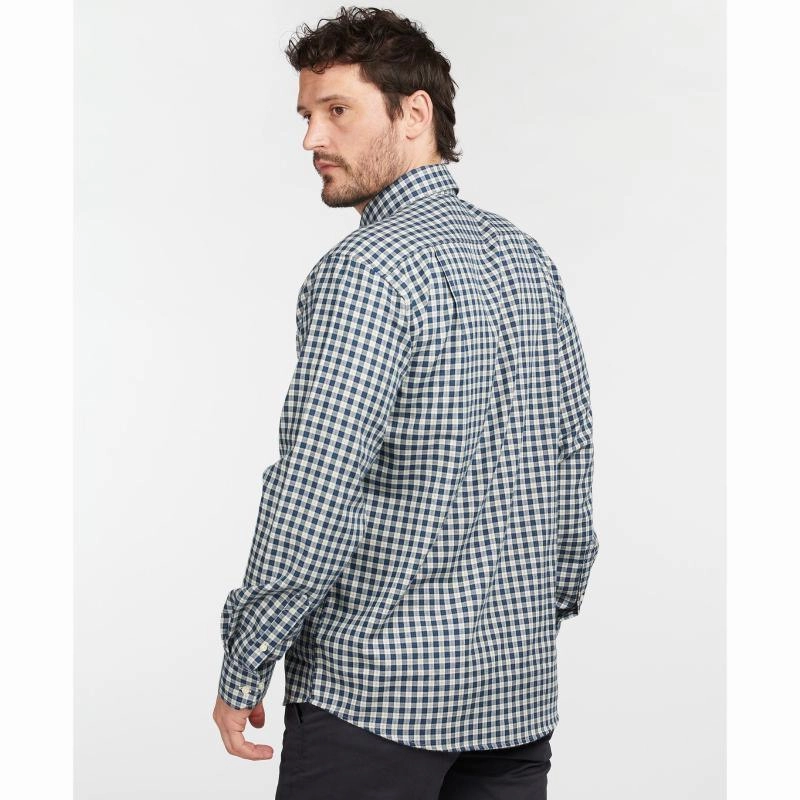Barbour Thornley Thermo Weave Mens Regular Fit Shirt - Navy Instant Savings Deal
