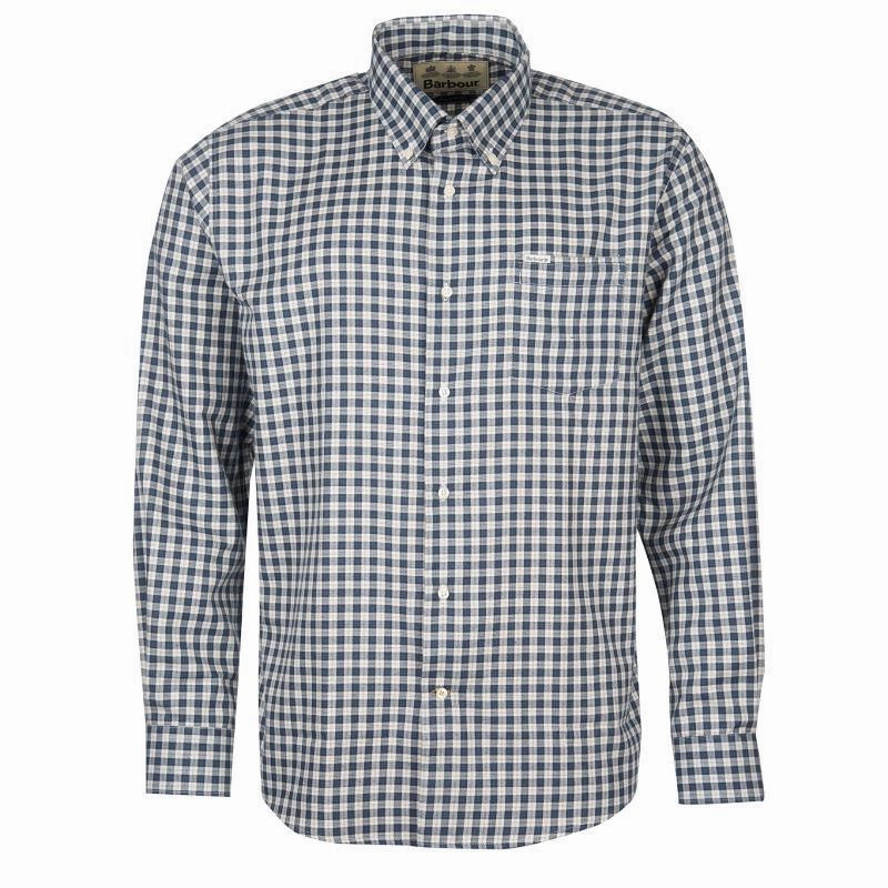 Shop the Savings Now Perfect Gift Sale Barbour Thornley Thermo Weave Mens Regular Fit Shirt - Navy