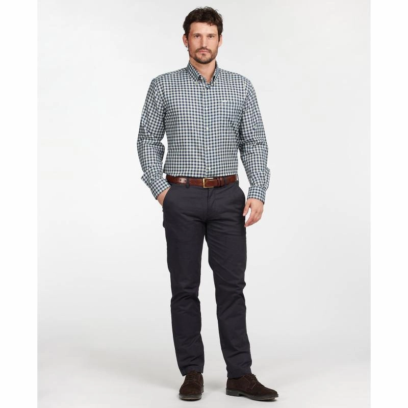 Barbour Thornley Thermo Weave Mens Regular Fit Shirt - Navy Flash Deal Alert Shop Now Save