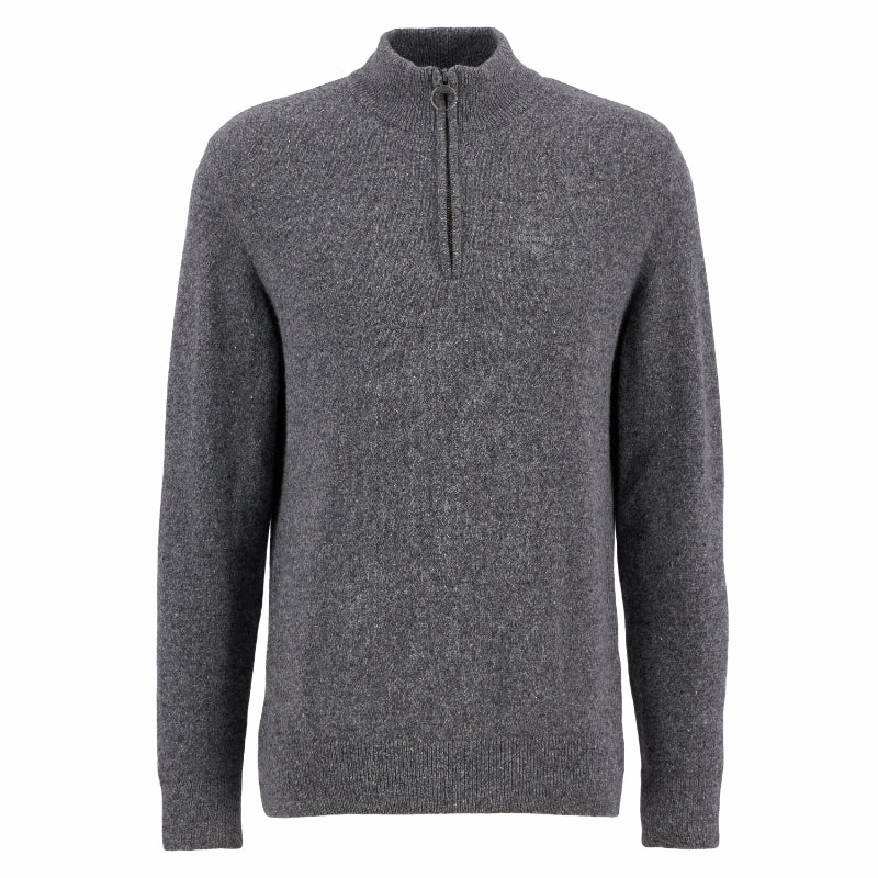 Barbour Tisbury Lambswool 1/4 Zip Mens Jumper - Grey Exclusive Hot Pick Hot Sale Today