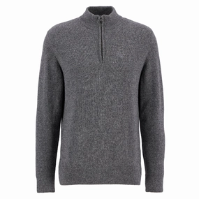Barbour Tisbury Lambswool 1/4 Zip Mens Jumper - Grey Exclusive Hot Pick Hot Sale Today