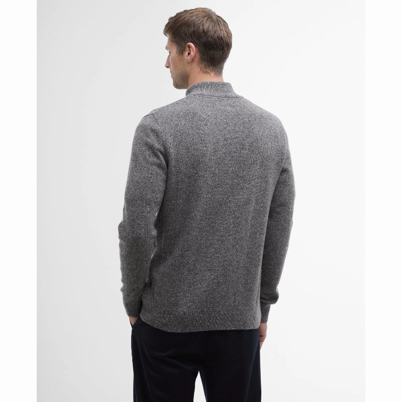 Clearance Event MustHave Steals Barbour Tisbury Lambswool 1/4 Zip Mens Jumper - Grey
