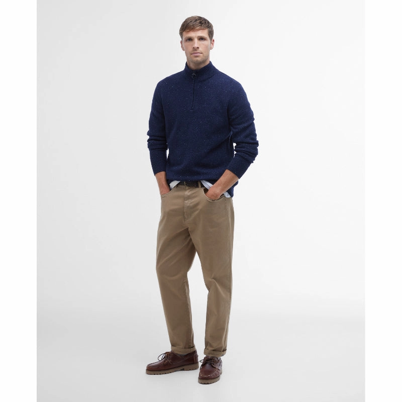 Barbour Tisbury Lambswool 1/4 Zip Mens Jumper - Navy Weekend Specials