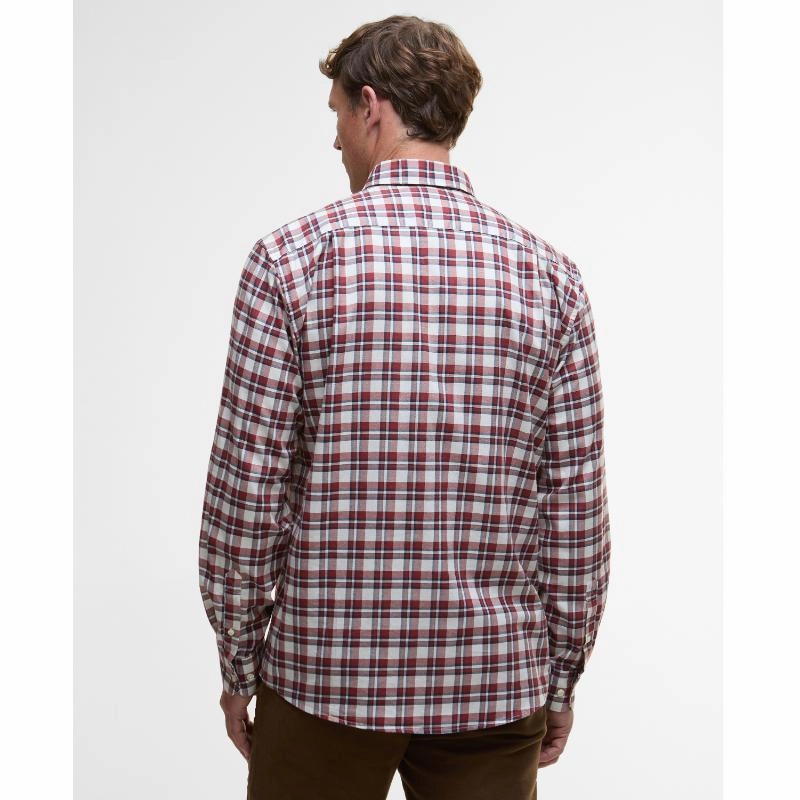 Barbour Turville Mens Regular Fit Shirt - Fired Brick Hot Sale Today