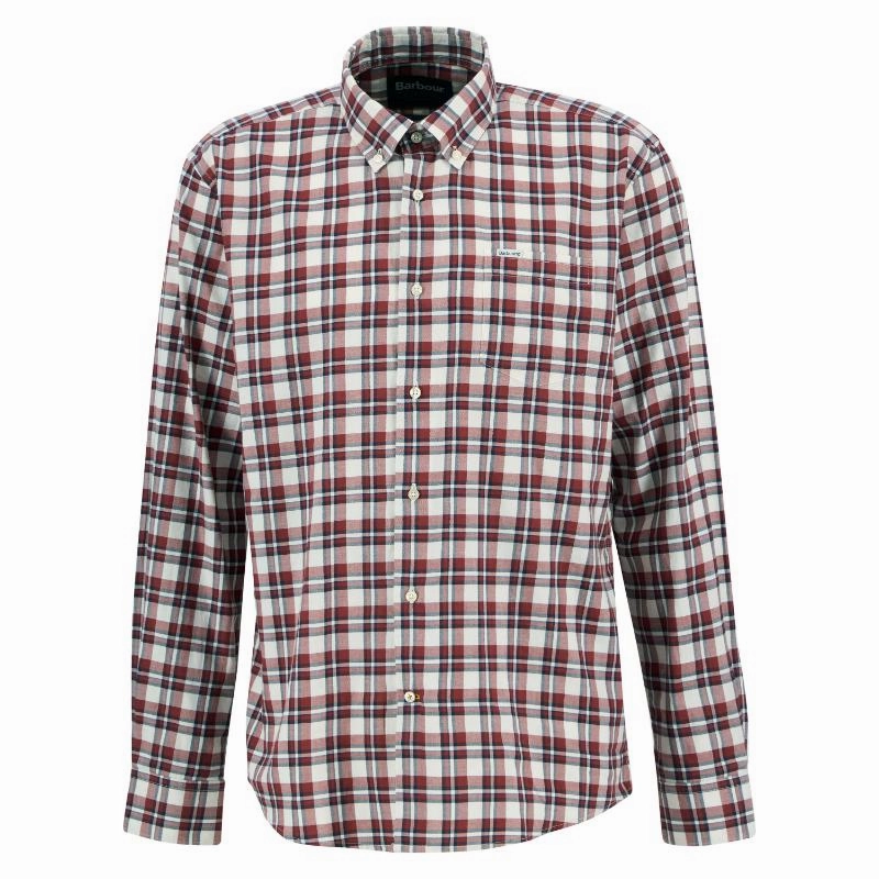 Barbour Turville Mens Regular Fit Shirt - Fired Brick Flash Sale Alert Now