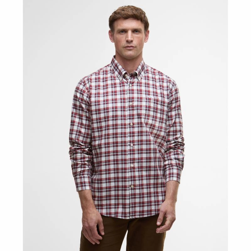 Todays Special Savings Shop Hot Picks Barbour Turville Mens Regular Fit Shirt - Fired Brick