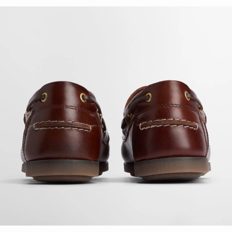 Todays Special Picks Hot Offer Ending Soon Barbour Wake Mens Leather Boat Shoe - Mahogany