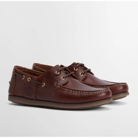 Best Deal Alert Barbour Wake Mens Leather Boat Shoe - Mahogany