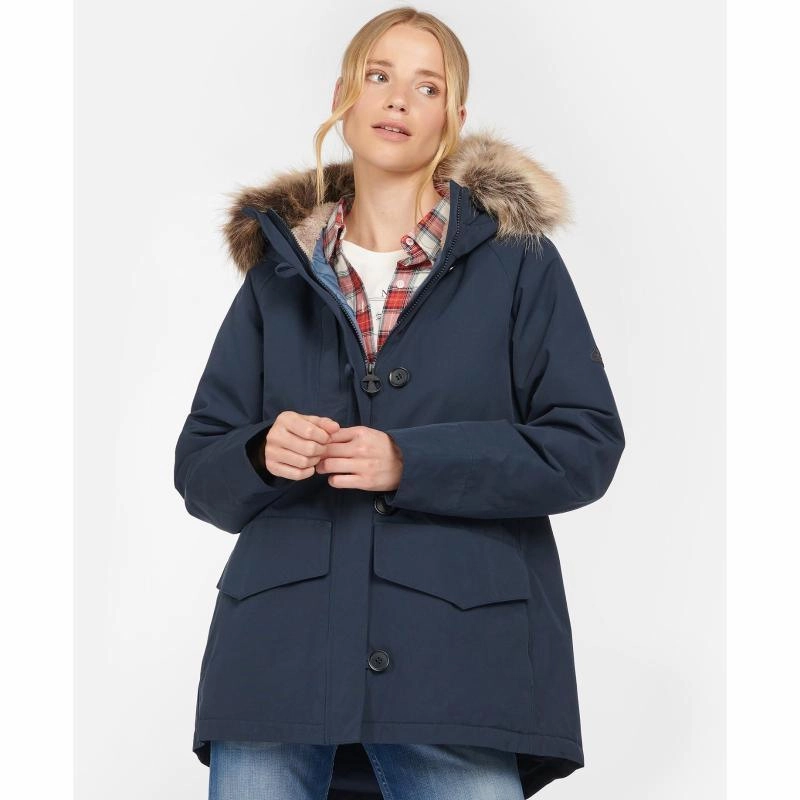 Trending Today Steal Barbour Warkworth Ladies Waterproof Jacket - Navy/Dark Chambray