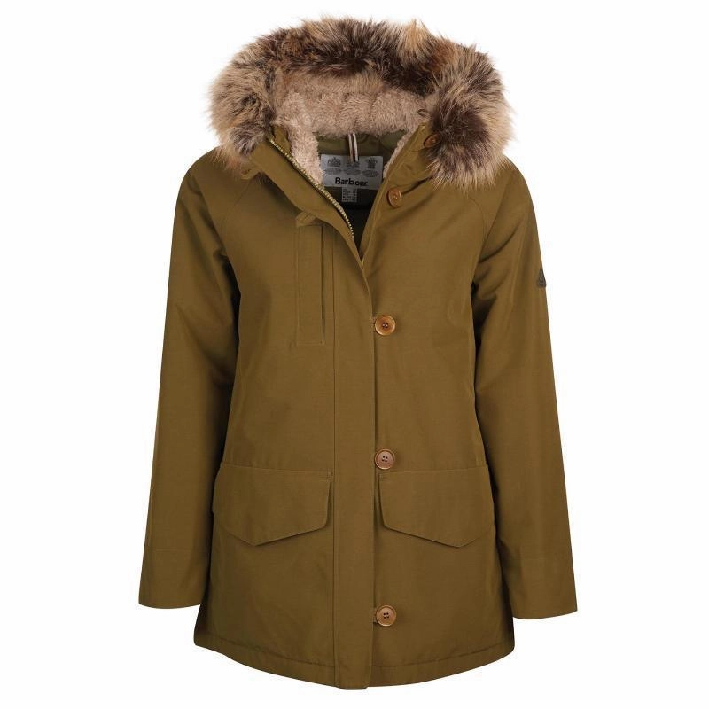Barbour Warkworth Ladies Waterproof Jacket - Nori Green/Dusky Green Hot Offer Ending Soon