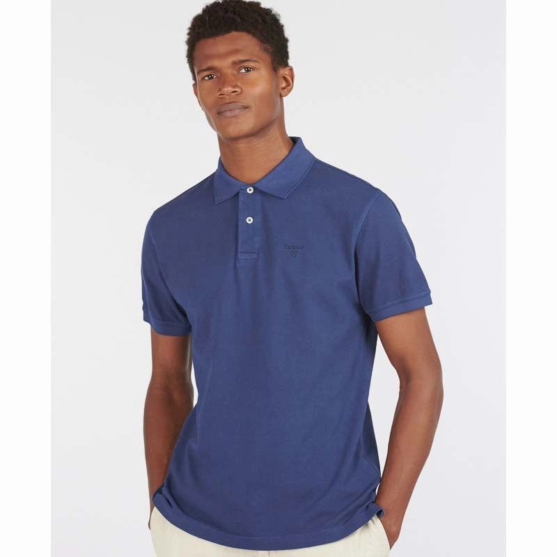 Barbour Washed Sports Mens Polo Shirt - Navy Hot Picks Today