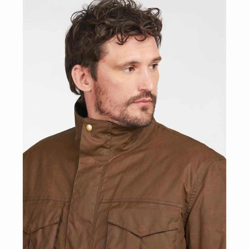Deal Frenzy Today Limited Time Hot Deal Barbour Watson Mens Wax Jacket - Brown