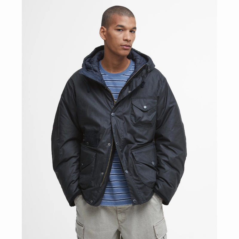 Barbour Weardale Worker Mens Wax Jacket - Navy Hot Item Clearance