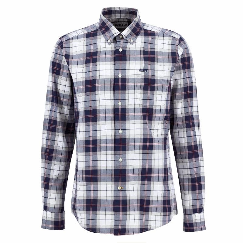Last Chance Offer Weekend Specials Barbour Wetheram Tailored Tartan Mens Shirt - Riverstone Tartan