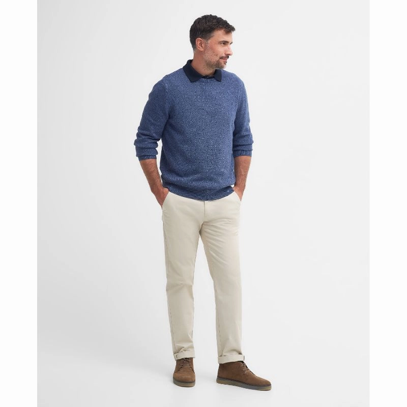 Big Savings Today Barbour Whitfield Crew Neck Mens Jumper - Navy