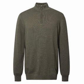 Limited Edition Offer Barbour Whitfield Half Zip Mens Jumper - Olive