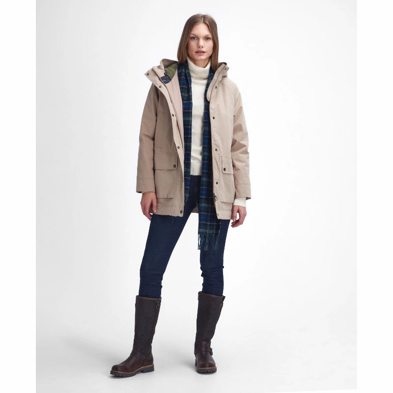 Daily Clearance Deal Limited Stock Hot Deal Barbour Winter Beadnell Waterproof Ladies Jacket - Sand Dune/Classic
