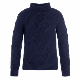 Best Price Online Barbour Womens Burne Roll Neck Knitted Jumper Navy