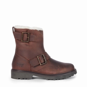 Barbour Womens Derwent Biker Boots Brown Limited Time Hot Deal