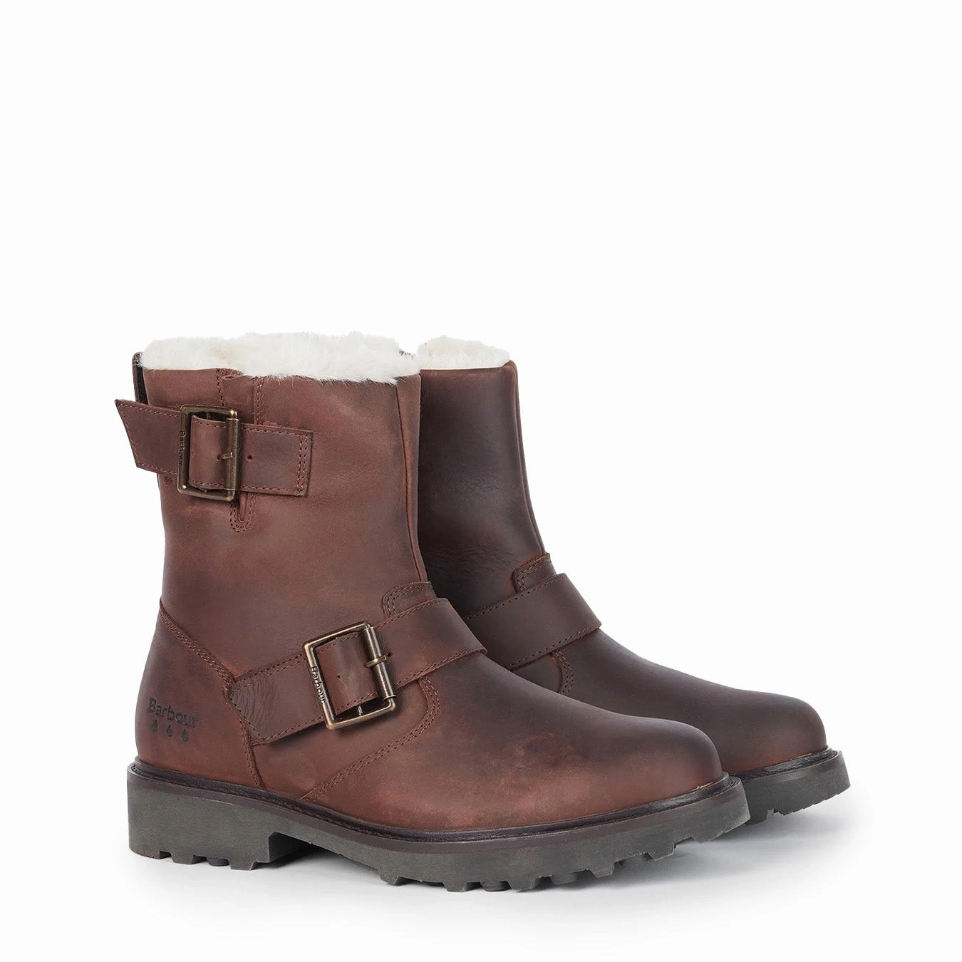 Barbour Womens Derwent Biker Boots Brown EndofWeek Deals