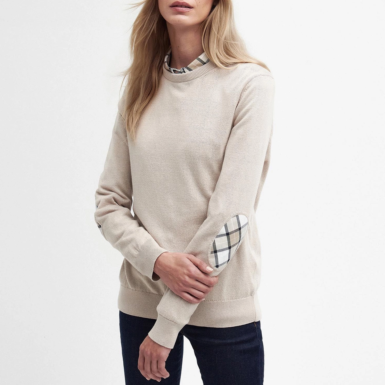 Barbour Womens Lavender Crew Neck Jumper Sand Flash Sale Now Special Deal Frenzy
