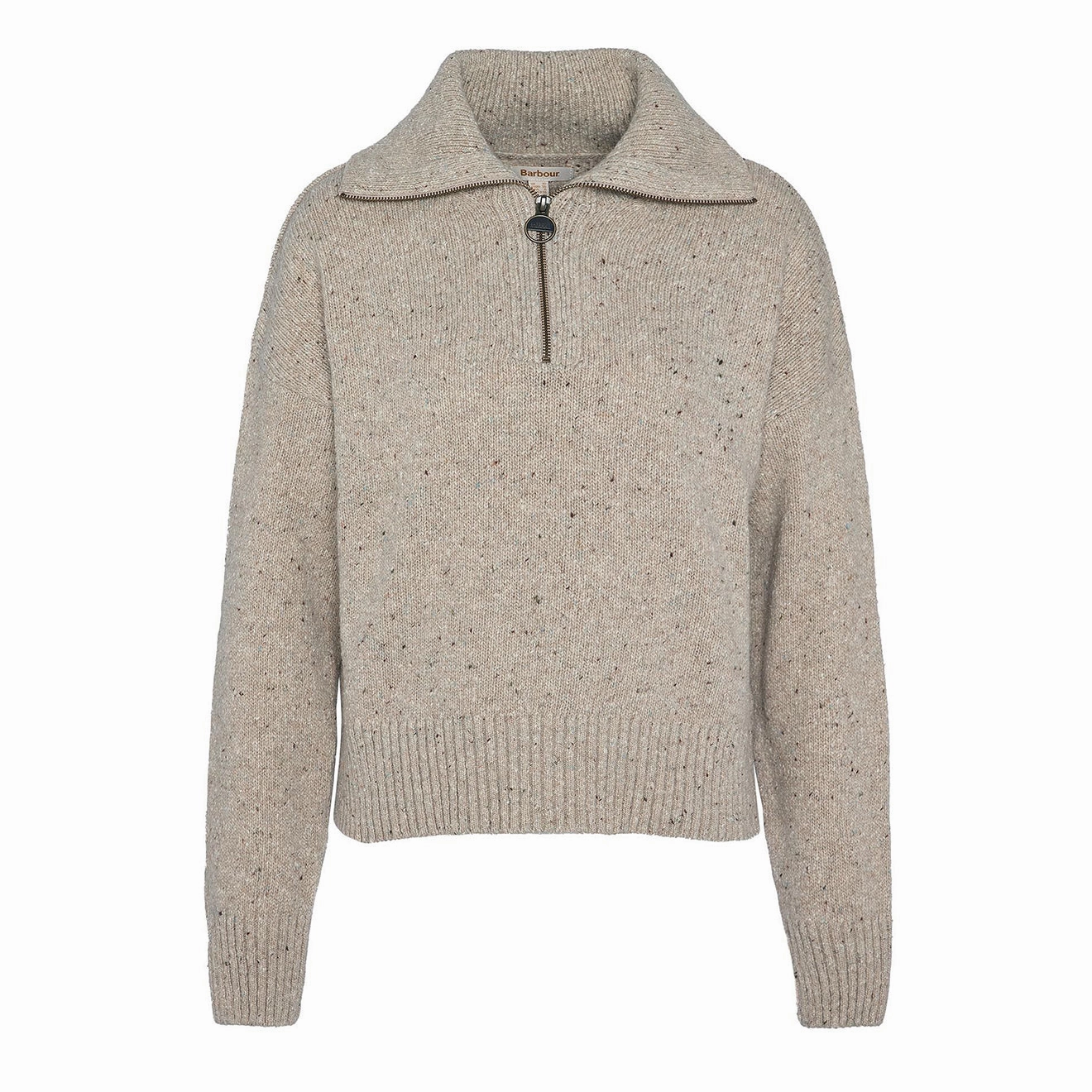 Barbour Womens Lavensdale Half Zip Knitted Jumper Oatmeal Special Online Offer