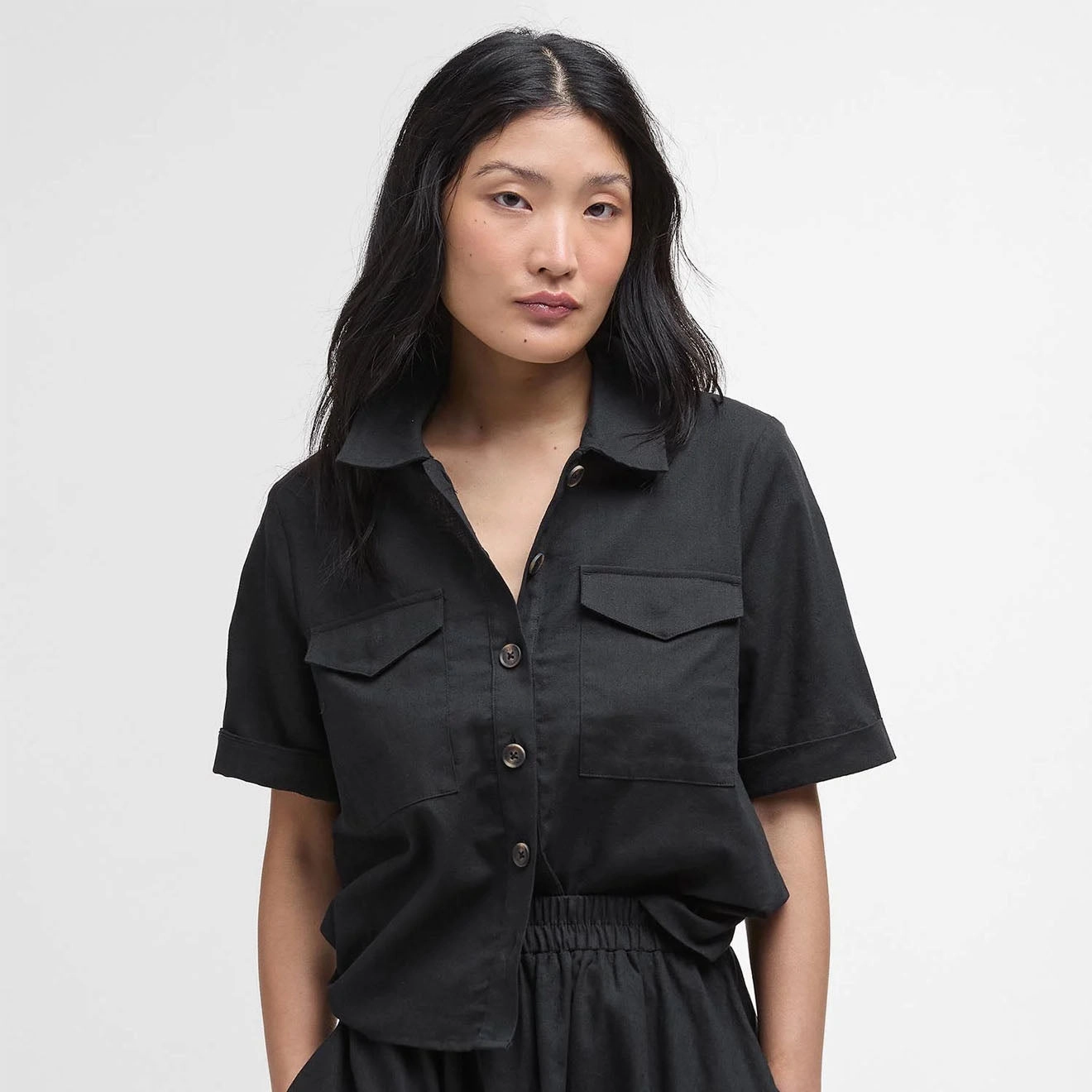 Barbour Womens Luna Shirt Black Special Occasion Discount
