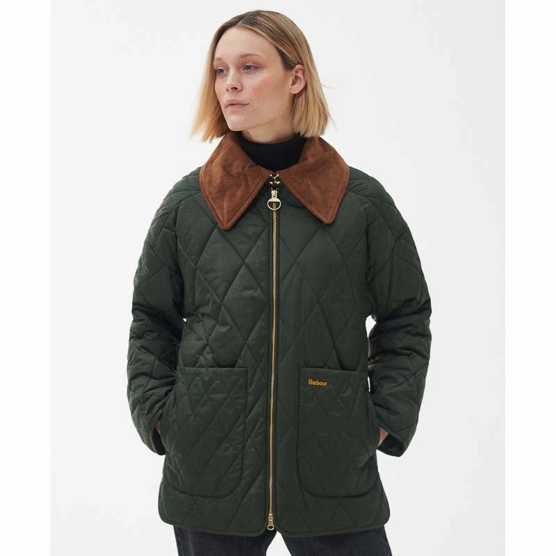 Hot Sale Alert Best Price Online Barbour Woodhall Ladies Quilt Jacket - Sage/Ancient