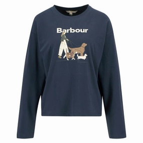 Trending Now Offer Hot Offer Inside Barbour Woodhouse Ladies Long Sleeve T-Shirt - Navy