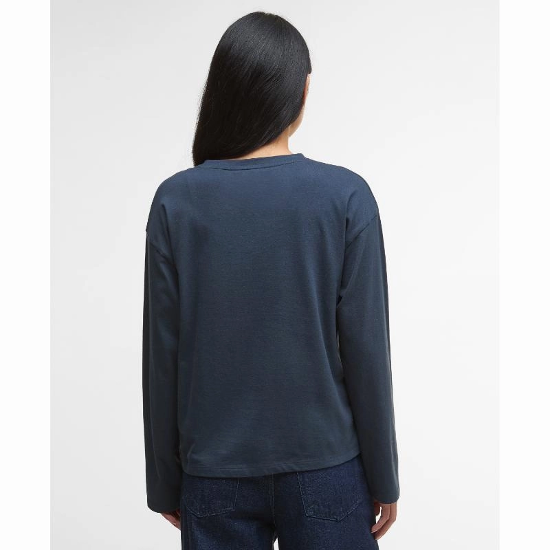 Barbour Woodhouse Ladies Long Sleeve T-Shirt - Navy Exclusive Hot Pick Mega Discount Today