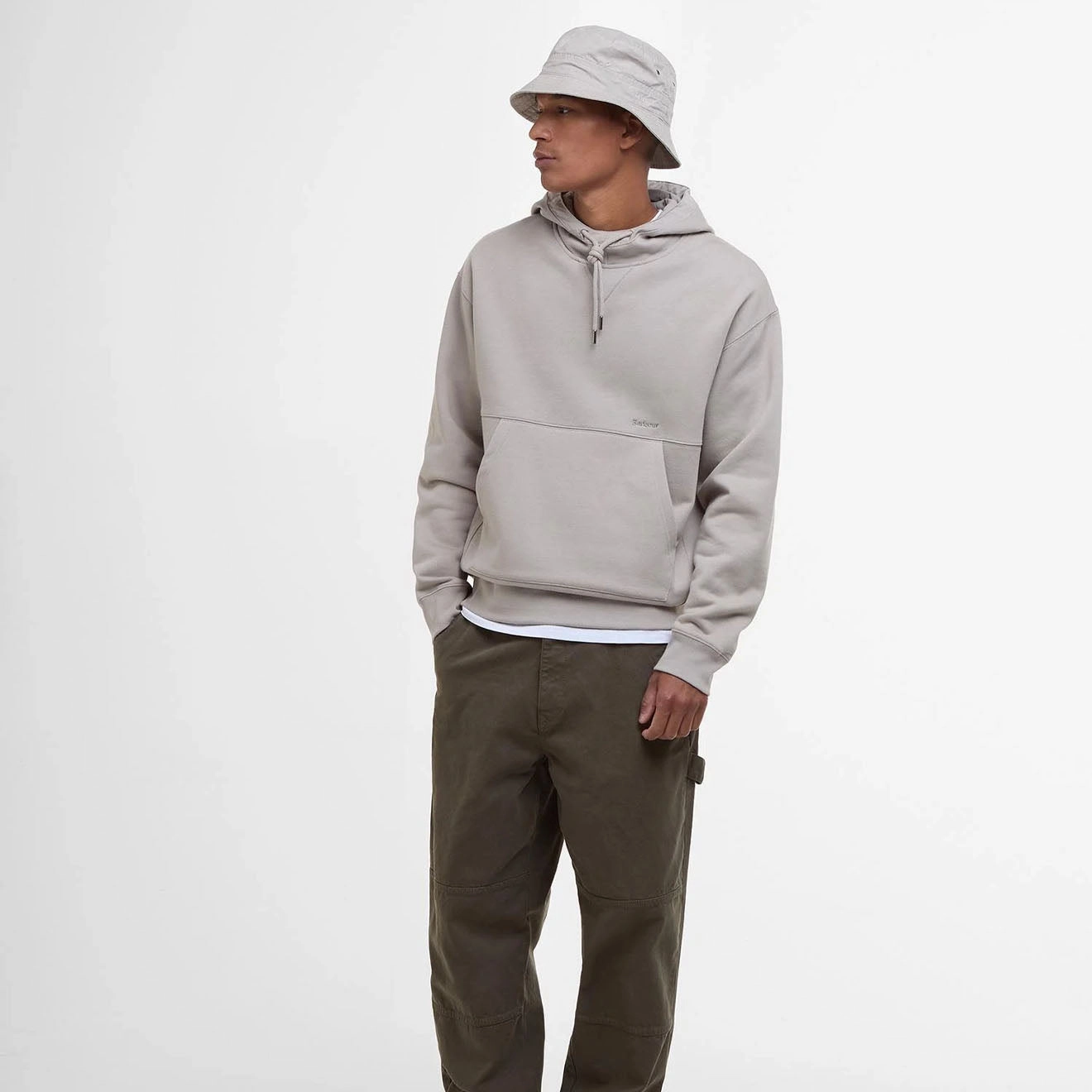 Flash Deal Alert Barbour Yalding Hooded Sweatshirt Concrete