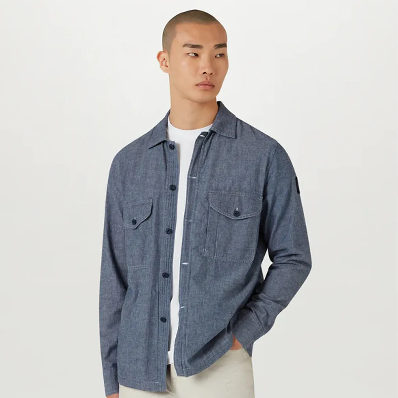 Belstaff Cs60 Overshirt Chambray Shop the Best Deals Flash Sale Now