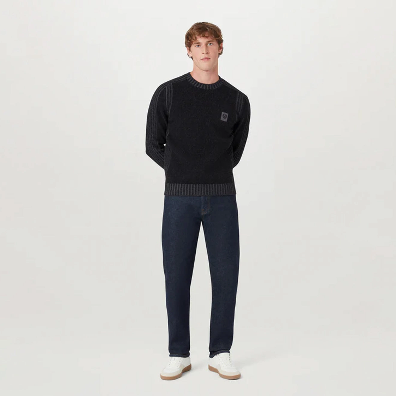 Hot Item Clearance Belstaff Seasonal Watch Crewneck Jumper Black / Tornado Grey