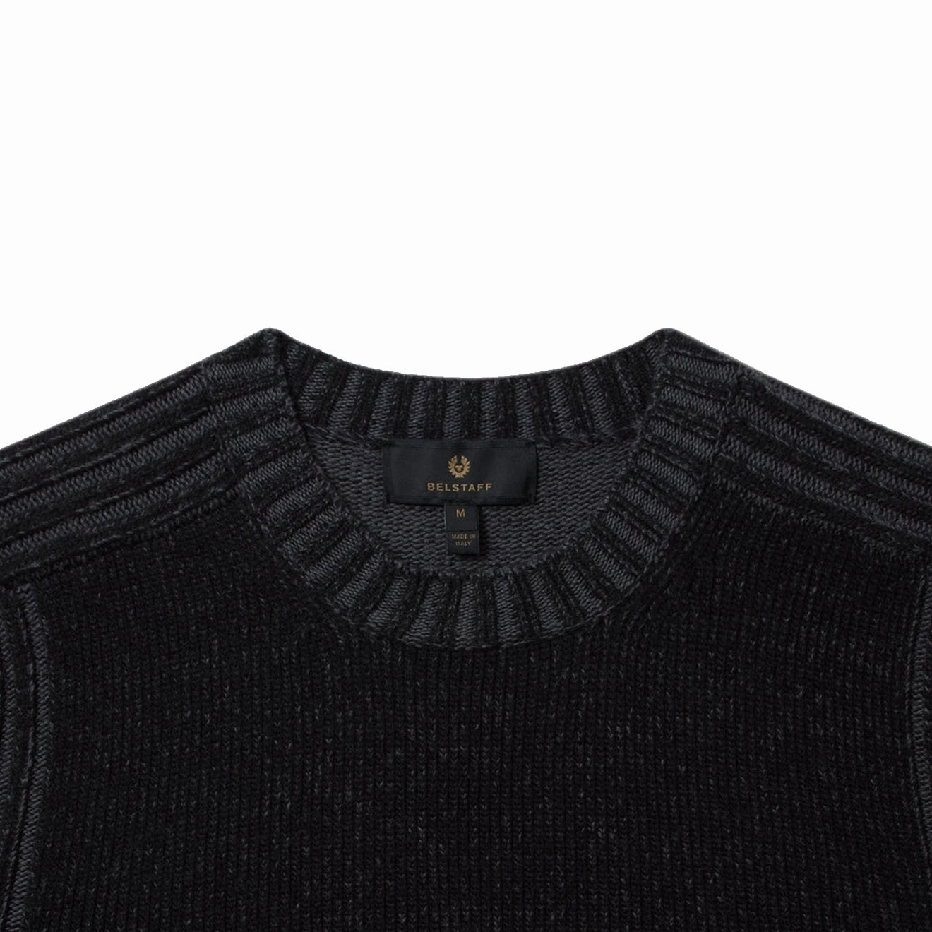 Belstaff Seasonal Watch Crewneck Jumper Black / Tornado Grey Dont Miss Hot Deals
