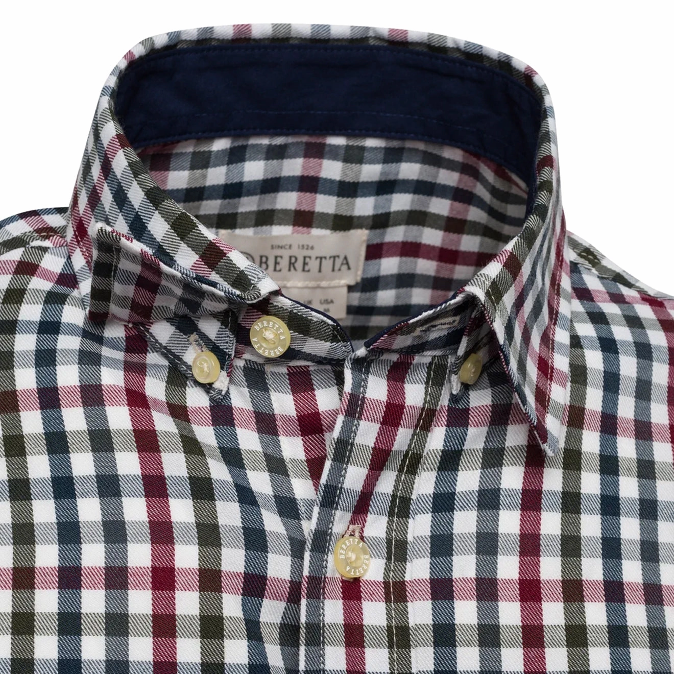 Beretta Ellis Ls Shirt White / Bordeaux Check Big Hot Sale Big Savings Alert