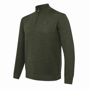 Dont Miss Todays Deal Beretta Merino Half Zip Sweater Green Moss