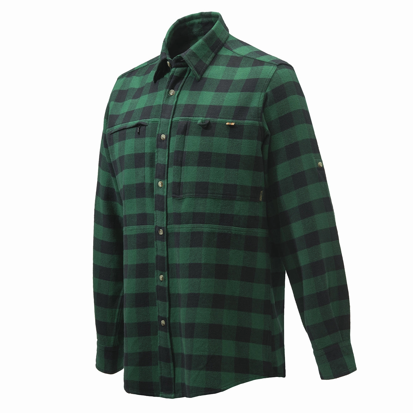 Beretta Overshirt Zippered Pocket Green Check Surprise Offer Now Trending Savings Now