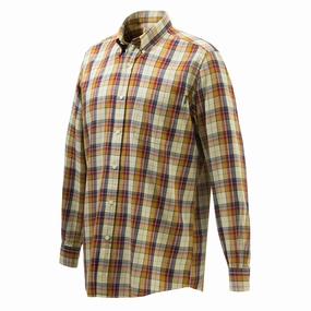Today Only Steal Beretta Wool Button Down Shirt Beige / Red