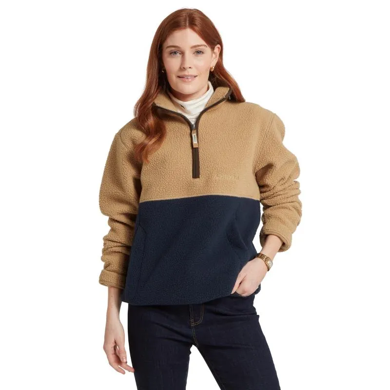Schoffel Berkeley Retro 1/4 Zip Fleece - True Navy/Tan New Arrival Discount