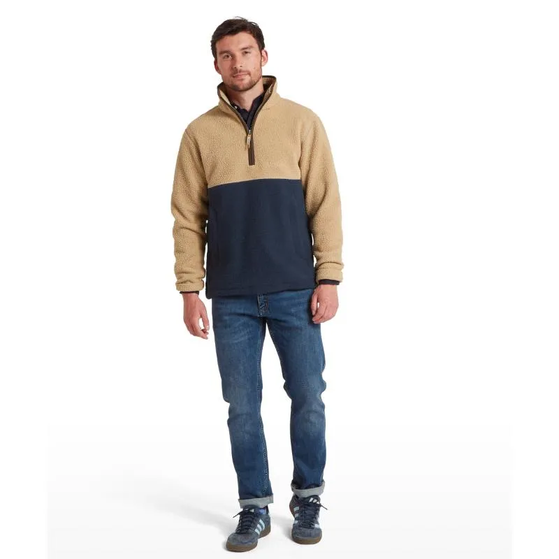 Big Price Drop Schoffel Berkeley Retro 1/4 Zip Fleece - True Navy/Tan
