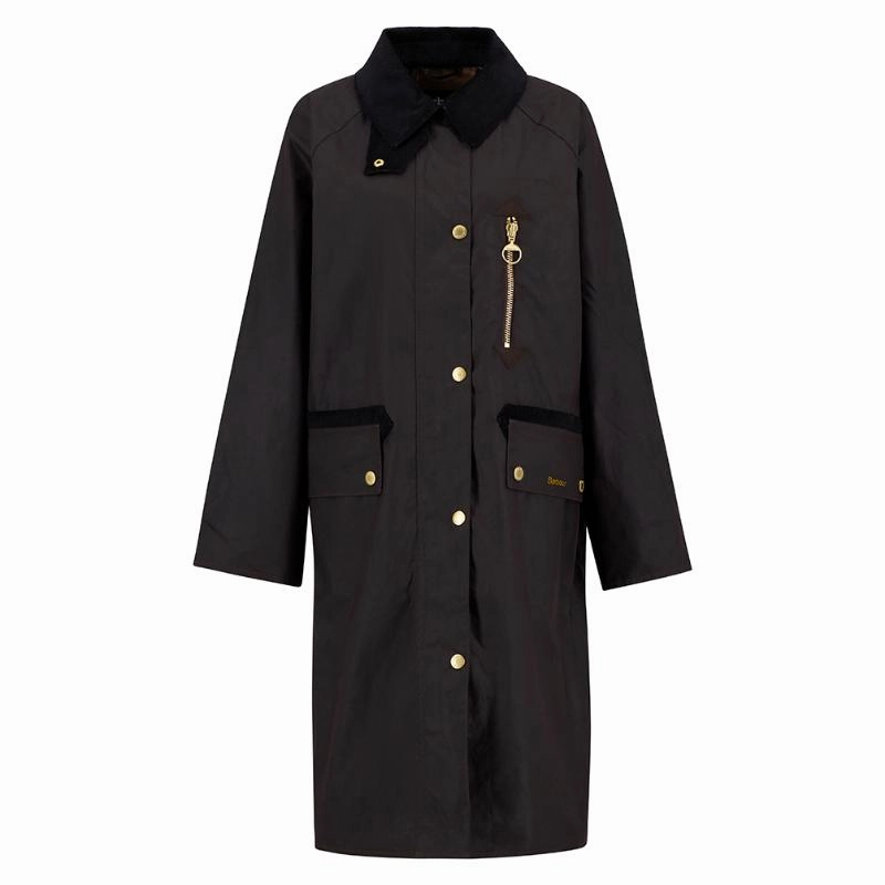 Barbour Evette Ladies Wax Jacket - Rustic/Muted Tartan Online Exclusive Savings