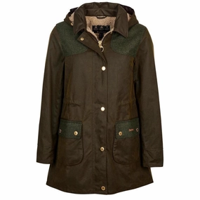 Hot Deal Alert Barbour Keiss Ladies Wax Jacket - Olive/Natural